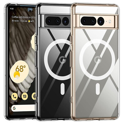 For Google Pixel 7/8 7A  8 Pro Shockproof Mag Safe Case Anti-Yellow Clear Cover