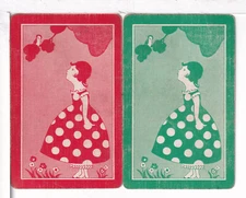 Two Single Vintage ID Named Children, "Polka Dot", Playing Cards CH 8-35 A,C
