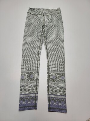 Sarahs Day X White Fox Active Leggings Printed Green Size Small Womens