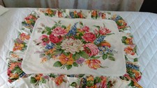 RALPH LAUREN MELISSA EURO RUFFLED PILLOW SHAM-100 COTTON BIG WHITE FLOWER
