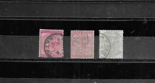 NATAL SOUTH AFRICA. QUEEN. SELECTION OF 3. FINE USED. AS PER SCAN.