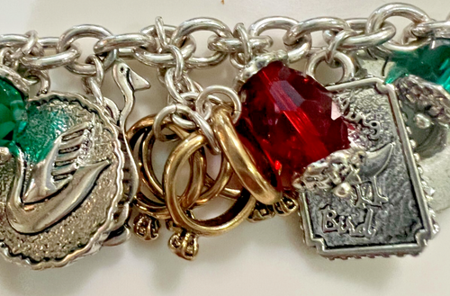 Premier Designs 12 Days of Christmas Charm Bracelet Signed 7.5" - 8.5" Retired - Picture 7 of 12