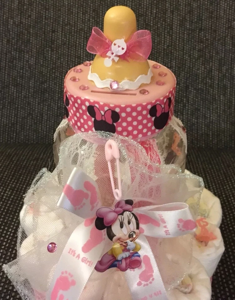 Centro de mesa gigante It’s A Girl Minnie Mouse Baby Shower Deco🍼🎀 Foto 2 de 4