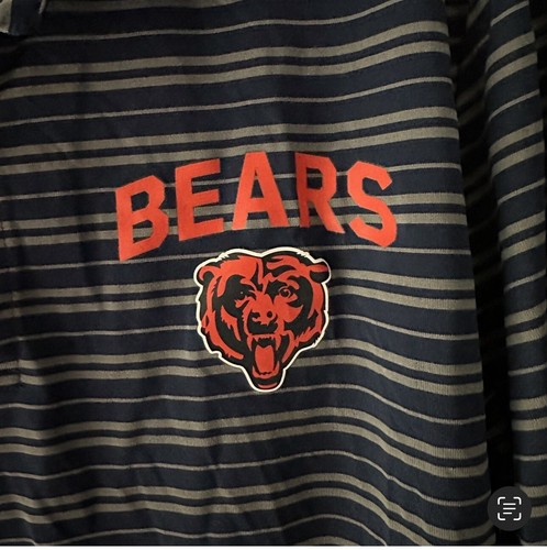NFL Chicago Bears Football Striped Polo TShirt L - Picture 3 of 9