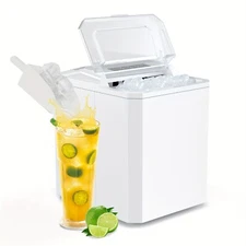 ZUNMOS Portable Self- Cleaning Ice Maker 9 Cubes in 6 Mins 26. 5 lbs/24h