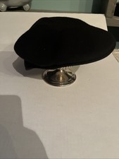 Wool Felt Flat Cap Newsboy Hat Mens Size Large Black