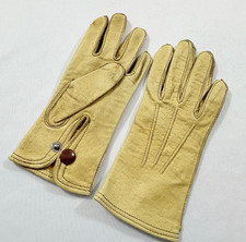 VINTAGE CHILD'S TAN LEATHER GLOVES 7.5" LONG