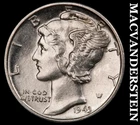 1943 Silver Mercury Dime - Choice Gem Brilliant Uncirculated  Lustrous  #K738