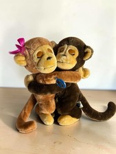 Vintage 1975 Dakin Hugging Monkeys Plush Couple Stuffed Animals Love Hang
