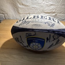 Signed Yorkshire Carnegie Gilbert Zenon Rugby Ball Autographed GC