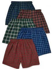 Wonder Nation Boys Elastic Waistband Plaid Cotton 5 Pk Boxer Briefs Medium 8 
