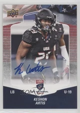 2018 Upper Deck USA Football Auto Keshon Artis #6 Auto