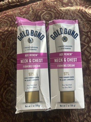 2 Pk Gold Bond Age Renew Neck & Chest Firming Cream 2oz Damage Box 