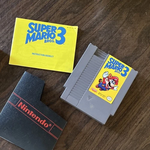Nintendo Super Mario Bros 3 NES Game Cartridge with Manual & Sleeve. Authentic!