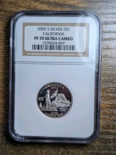 2005-S 25c Silver Proof California CA State Quarter NGC PF 70 Ultra Cameo PR