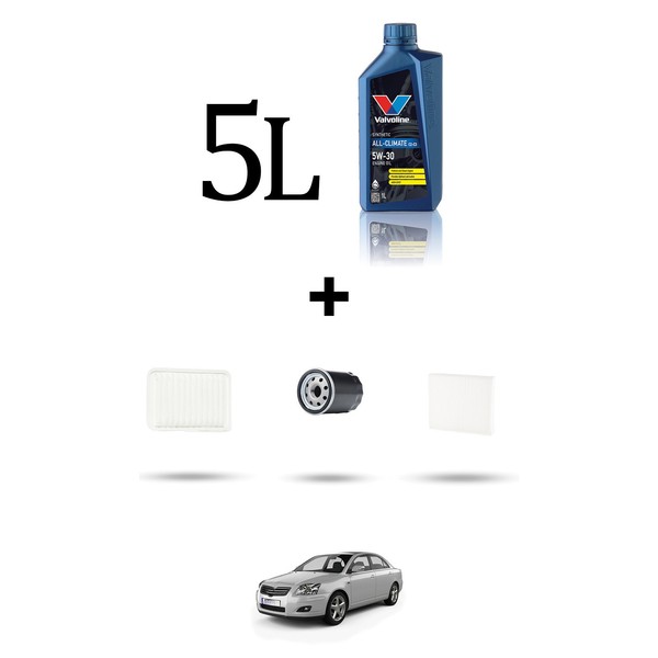 Hoffcar Wartungsset 3 Filter Und 5L ÖL FüR Toyota Avensis Iii (T27) 2.0 105KW-image