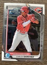 2024 Bowman Chrome Prospects Carlos Sanchez Rookie Card BCP-25 Cincinatti Reds. rookie card picture