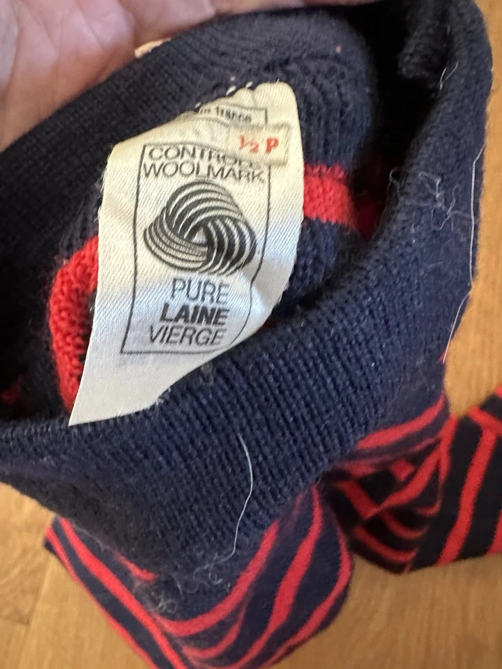 Suéter de lana a rayas rojo bretón vintage Saint James FRANCE para mujer fino mediano Foto 4 de 4