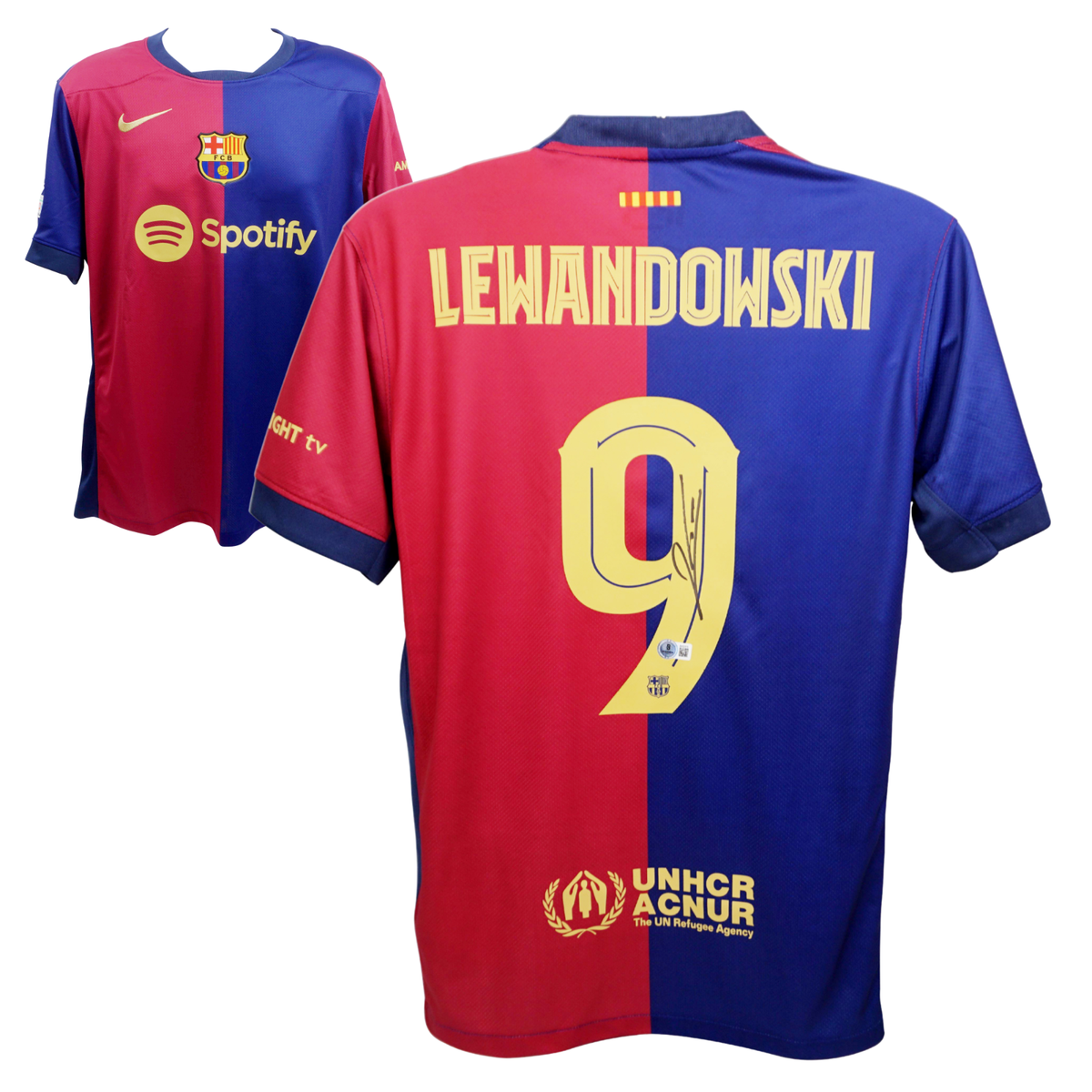 Robert Lewandowski Signed Barcelona Home Soccer Jersey #9 with
