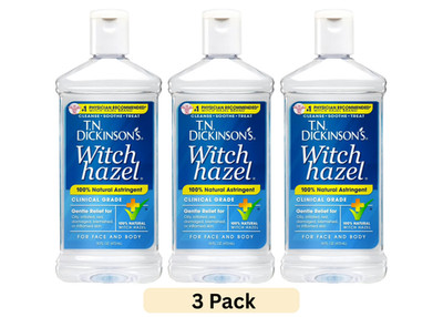 (3 pack) T.N. Dickinson's Witch Hazel Astringent, 100% Natural, 16 fl oz