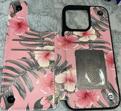 Arae Wallet Case iPhone 16 Pro Max Pink Hawaiian Hibiscus 