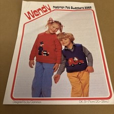 KIDS CHILDRENS POSTMAN PAT JUMPER TOP 20”-28” VTG DK KNITTING PATTERN WENDY 2262