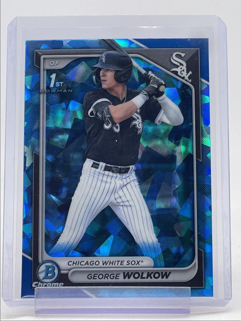 GEORGE WOLKOW 2024 BOWMAN CHROME 1ST SAPPHIRE REFRACTOR WHITE SOX Q0190