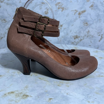 #ad Jeffrey Campbell Womens Size 7.5M Shoes Brown Leather Pump Strappy Fashion Heels $22.48