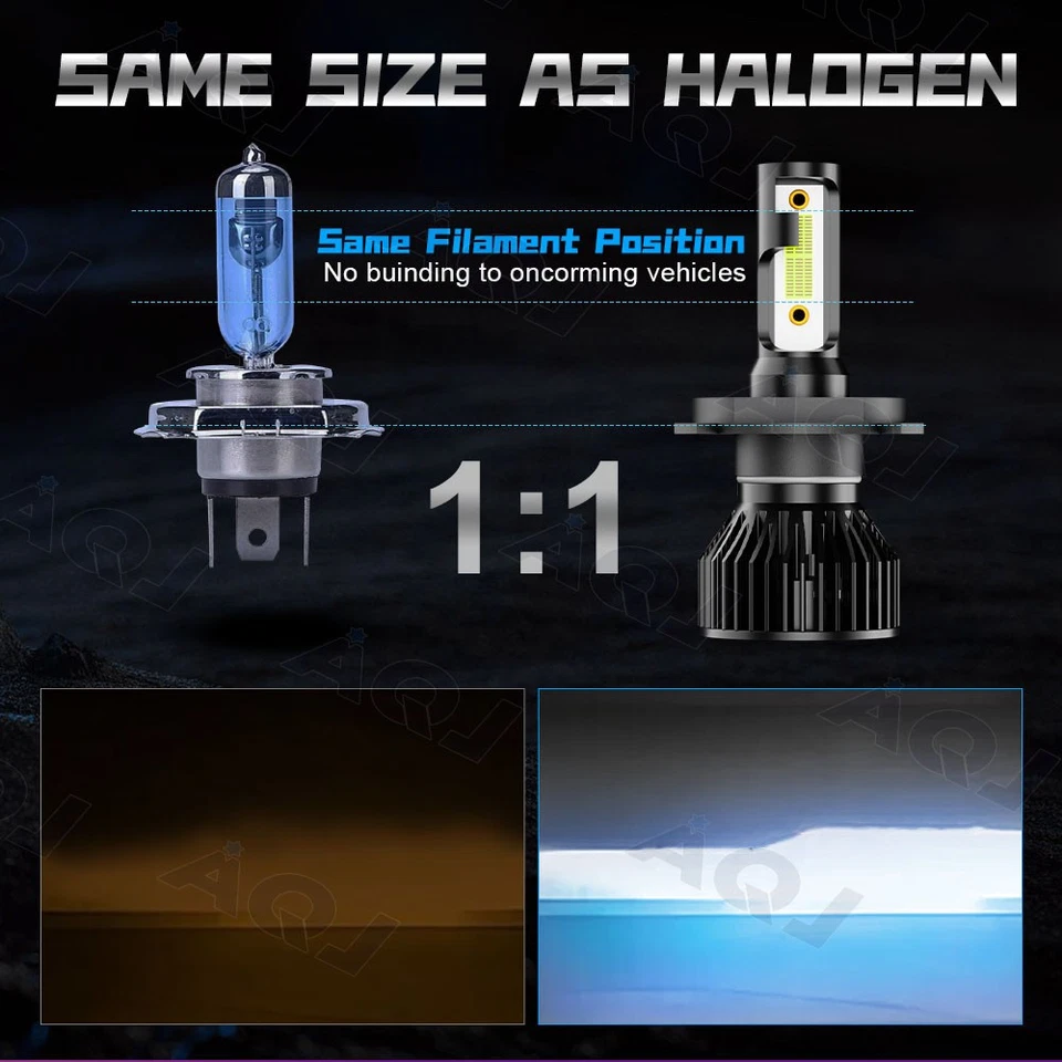 2x For Mazda Tribute 2001-2006 Headlight H4 9003 Ice blue LED Bulbs Hi/Low Beam - Image 4 of 4