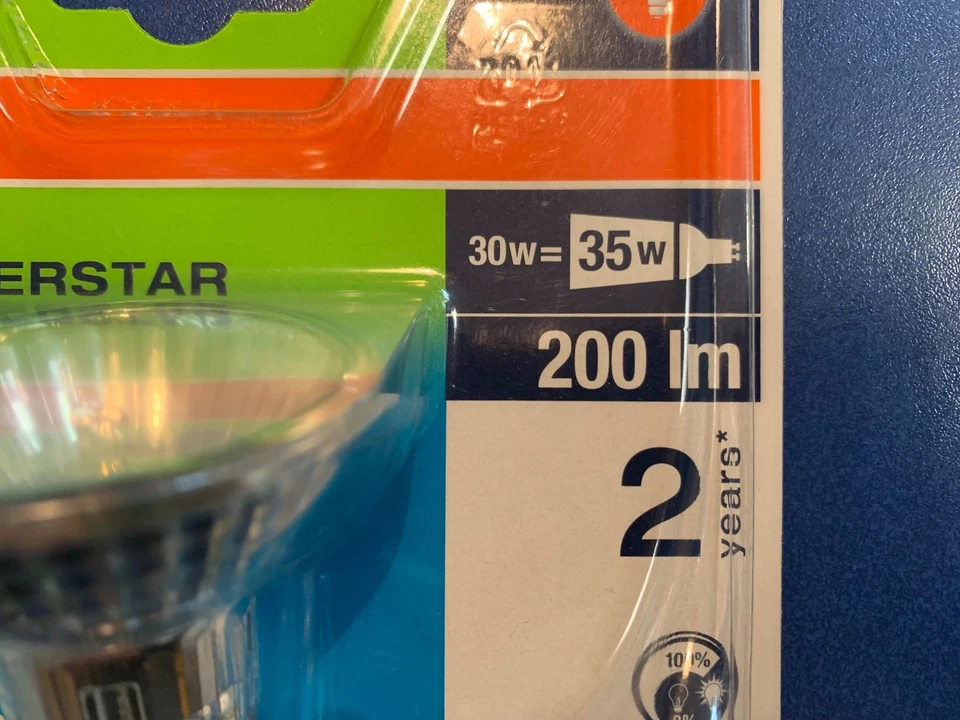 OSRAM HALOPAR 16 30W=35W 64819 FL 240V GU10 2.000h FLOOD 30° 200lm DIMMBAR - Bild 2 von 3