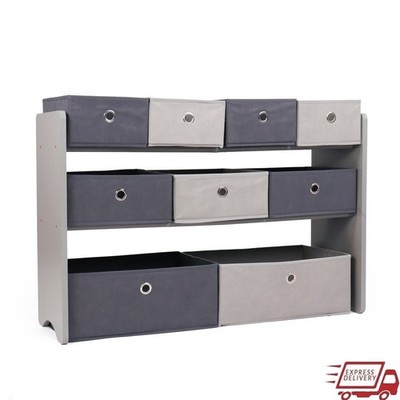 Toy Storage Organizer W/ 9 Removable Bins Kids Playroom & Nursery Playroom