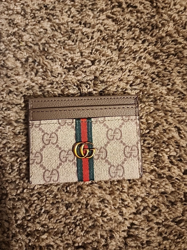 *ОГРАНИЧЕННЫЙ* держатель для карт Gucci с блокировкой монограммы дизайн GS - Изображение 2 из 4