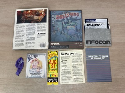 Ballyhoo: 1986 Infocom IBM Big Box PC Game w/ Manual, Inserts, Balloon: RARE HTF