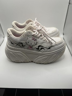 Bershka Hello Kitty Platform Sneakers Womens Size 36Chunky Y2K Kawaii Streetwear