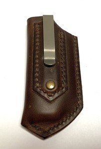 ROAC V2 Rogue Horween Chromexcel Leather Pocket Clip Slip for Slipjoint Knives