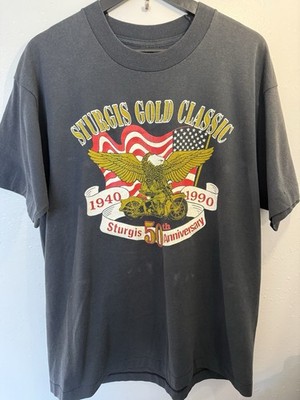Vintage Black Hills Classic Motorcycle T Shirt USA Made Screen Stars Best XL 90s