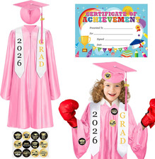 2026 Preschool and Kindergarten Graduation Cap Gown Stole Set with Tassel Certif