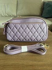 Genuine Leather Women Crossbody Bag New In Light Purple Colour