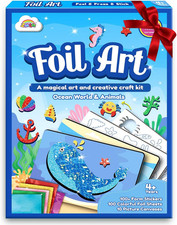 Foil Art Kit for Kids - Arts Crafts Fun Mess Free Activity, Gifts for Ages 4 5 6