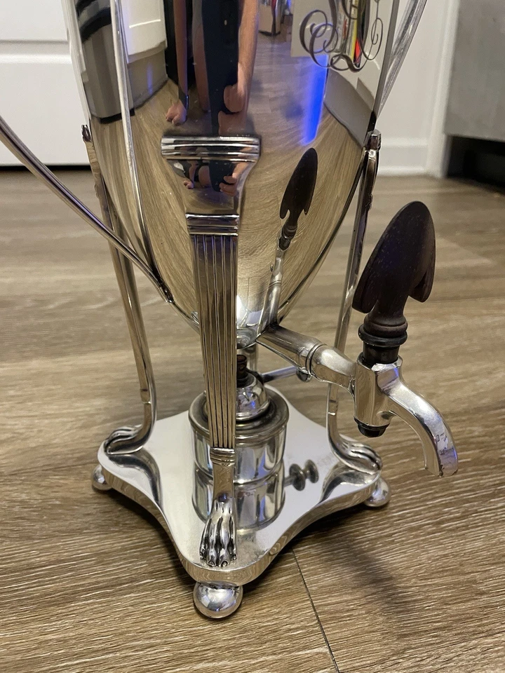 ANTIQUE 1800'S BLACK STARR & FROST SILVERPLATE MONOGRAM SAMOVAR COFFEE URN - Image 4 of 4