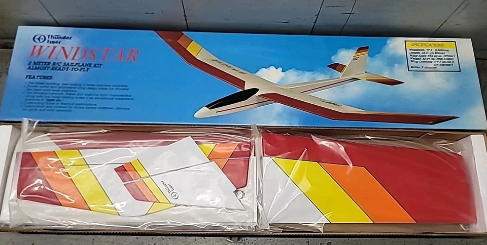 New Thunder Tiger WindStar 2 Meter R/C SAILPLANE KIT ALMOST READY TO FLY #4102 - Image 3 of 4