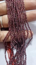 Dainty 2-3MM Garnet Faceted Round 5 Strand Gemstone Beads Strand 12'' For Craft