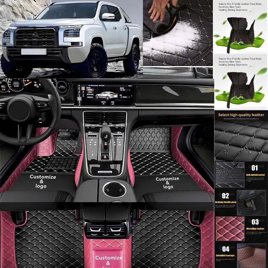 For Mitsubishi L200 Car Floor Mats Carpets Cargo Liners Custom All Weather Foto 2 de 4