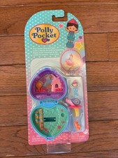 Anillo de jardín Mattel Polly Pocket Caracol y estuche colección de recuerdo difícil de encontrar
