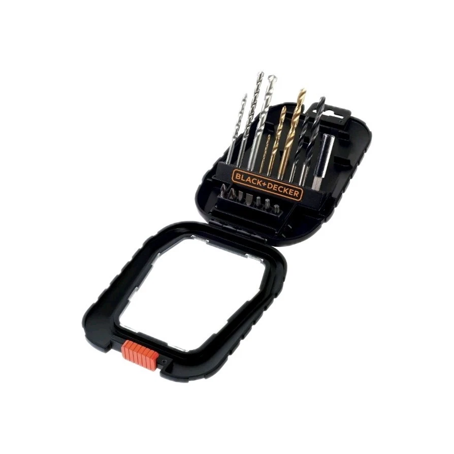 Coffret 16 pièces Forets Titane et embouts de vissage Black & Decker A7186 - Photo 1/3