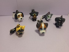 6 New Doggie Keychains Toy Key Chains Hard Plastic