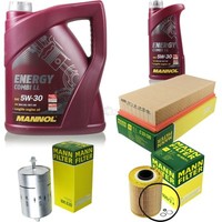 MANN-FILTER Inspektionspaket 6L Mannol Energy Combi Ll 5W-30 FüR Bmw 5Er 520I