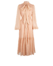 Zimmermann Polka Dot Belted Dress Womens M Pink Silk