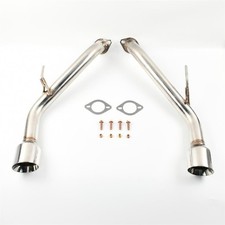 Stainless Axle Back Muffler Exhaust Fit 14-14 Infiniti Q50 Double Wall Dual Tips