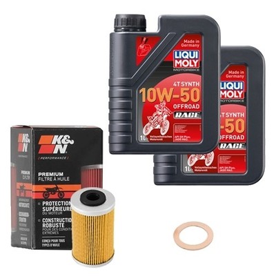 K&N Ölfilter Set LM 10W-50 Off. Race 2L für Husaberg FE 250 i.e. Enduro Bj.2014
